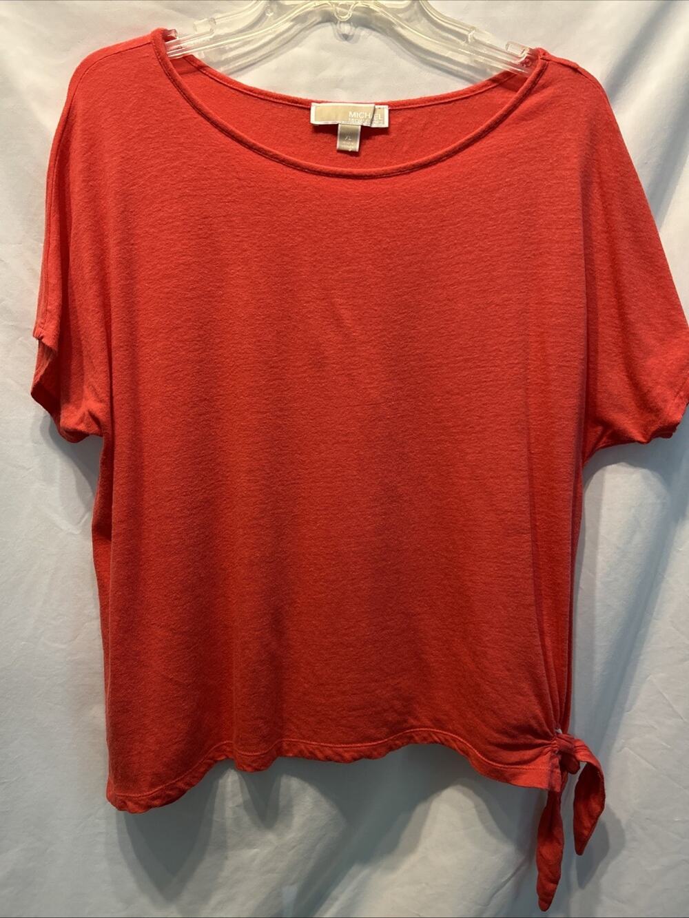 Michael Kors Womens XL Coral Linen With Tie Elevated Basic Boho Beach